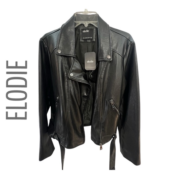 ELODIE Jackets & Blazers - ELODIE Women's Black Faux Leather Jacket SZ XL